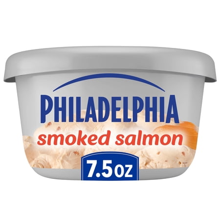 Philadelphia Flavored Cream Cheese Spread, 1 Tub, for Smooth, Spreadable Mornings, Smoked Salmon, No Artificial Preservatives, Flavors or Dyes, 7.5 oz