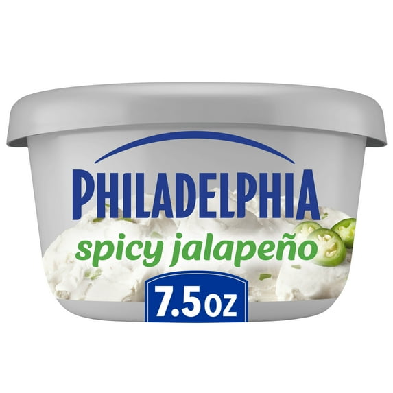 Philadelphia Flavored Cream Cheese Spread, 1 Tub, for Smooth, Spreadable Mornings, Spicy Jalapeno, No Artificial Preservatives, Flavors or Dyes, 7.5 oz