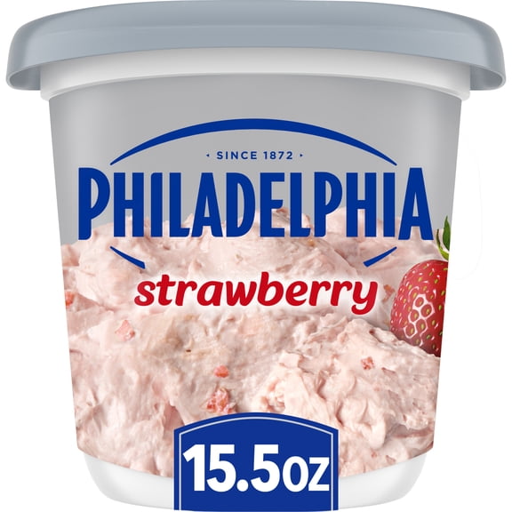 Philadelphia Flavored Cream Cheese Spread, 1 Tub, for Smooth, Spreadable Mornings, Strawberry, No Artificial Preservatives, Flavors or Dyes, 15.5 oz