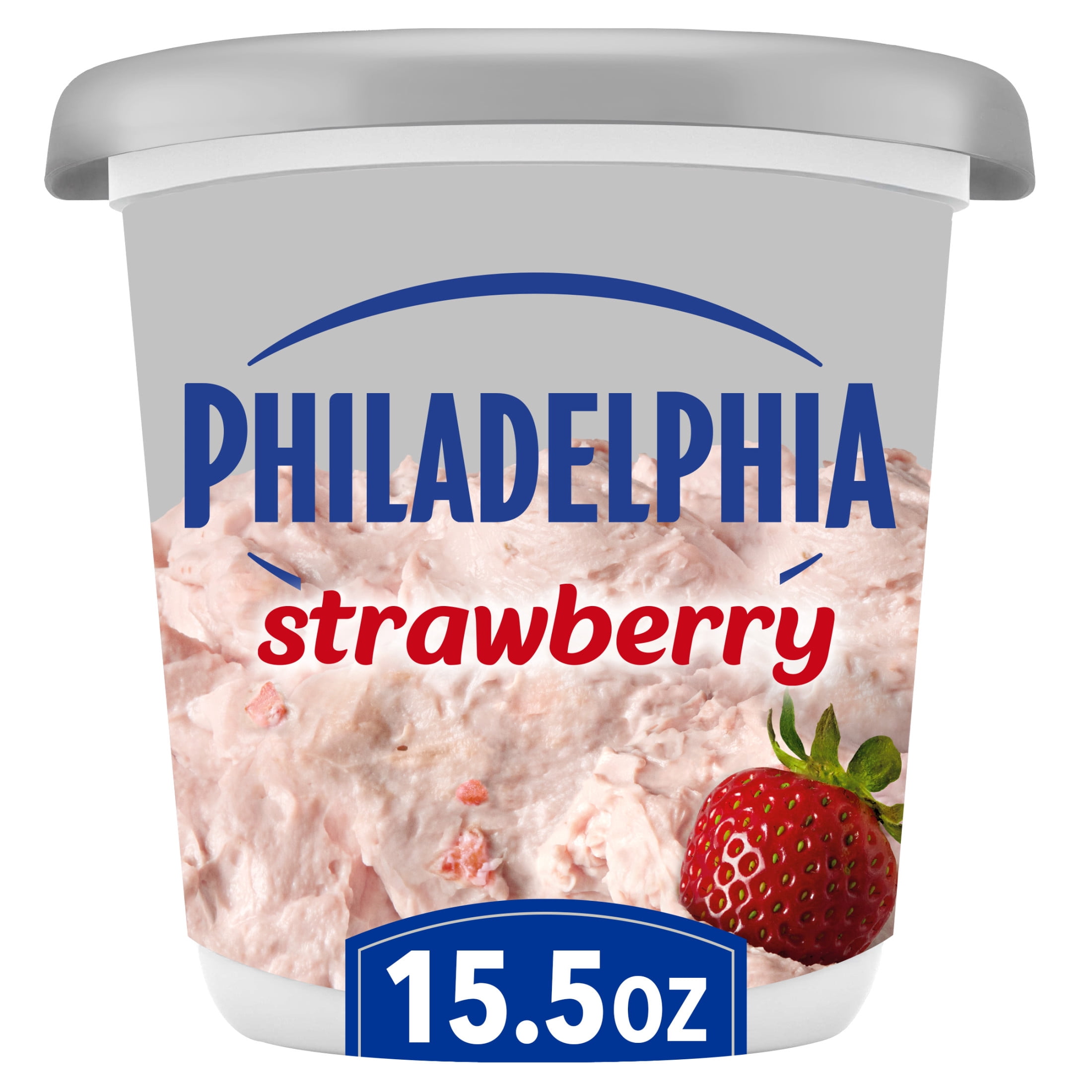 Philadelphia Flavored Cream Cheese Spread, 1 Tub, for Smooth, Spreadable Mornings, Strawberry, No Artificial Preservatives, Flavors or Dyes, 15.5 oz