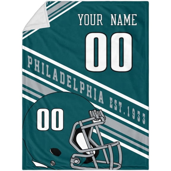 Philadelphia Throw Blanket Custom Blanket Personalized Any Name & Number Bed Tapestry Gifts for Men 40"X50"