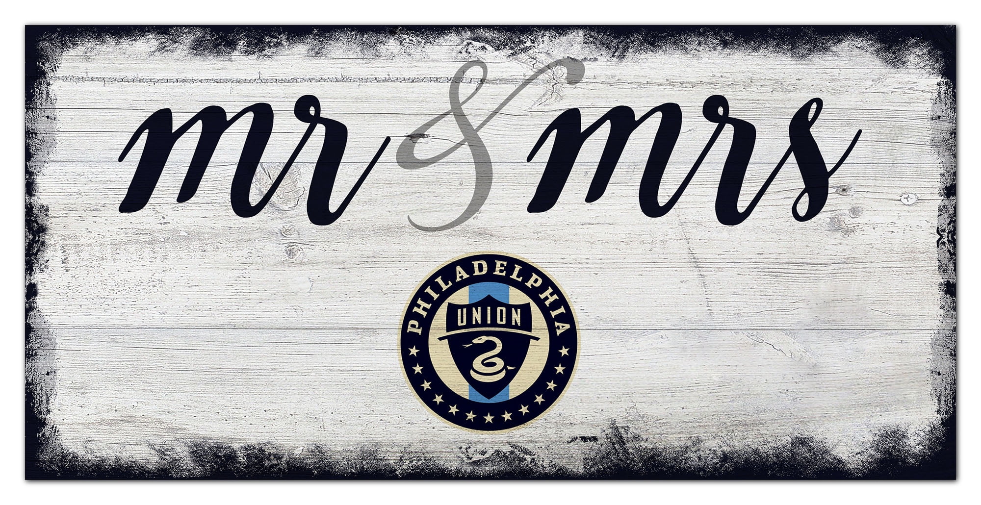 Philadelphia Union 6'' x 12'' Mr. & Mrs. Script Sign - Walmart.com