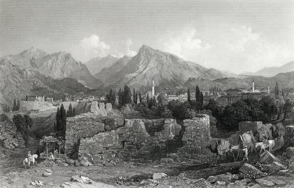PhiladelphiaTurkey Drawn By Thomas Allom Engraved By JCousen From The Collection Of G Virtue Esq C1863 Canvas Art - Ken Welsh Design Pics (38 x 24)
