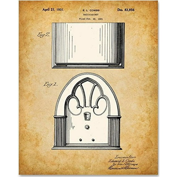 Philco Model 90 Cathedral Radio (1931) Art Print - 11x14 Unframed Patent Print - Great for Retro Home Decor