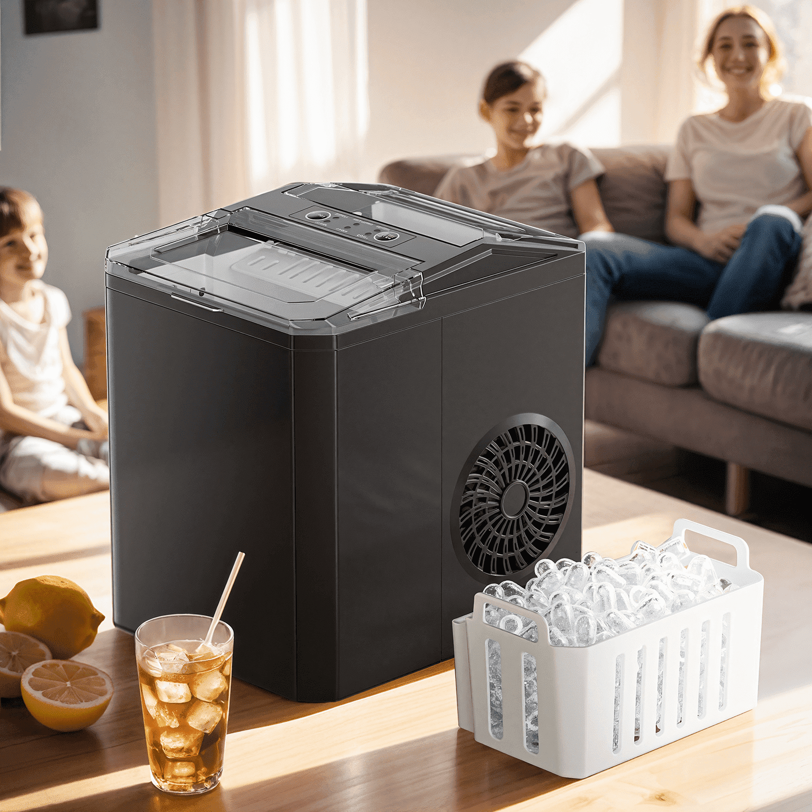 Sサイズ SIMZLIFE Ice Maker Countertop, 34Lbs/24H, 16Pcs in 12-18