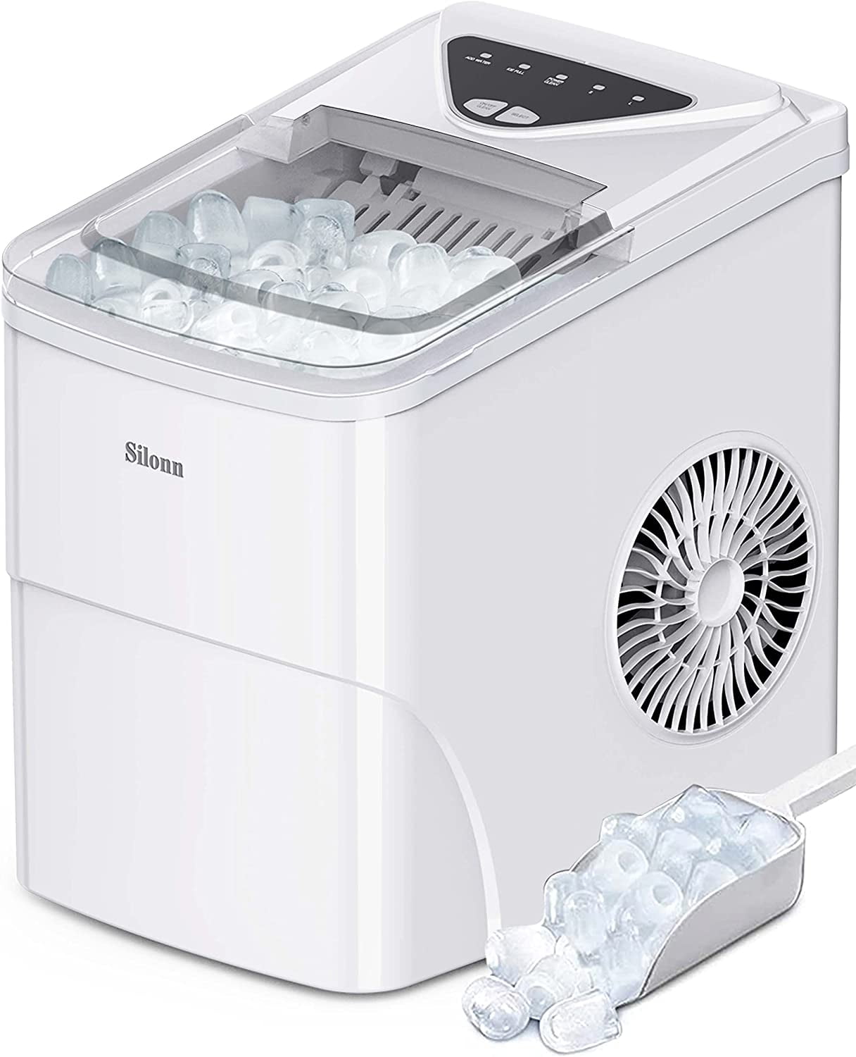 Self-Cleaning Ice Maker, 26 lbs per Day, 9 Cubes in 6 Mins for Home Kitchen  Office Bar Party,Black