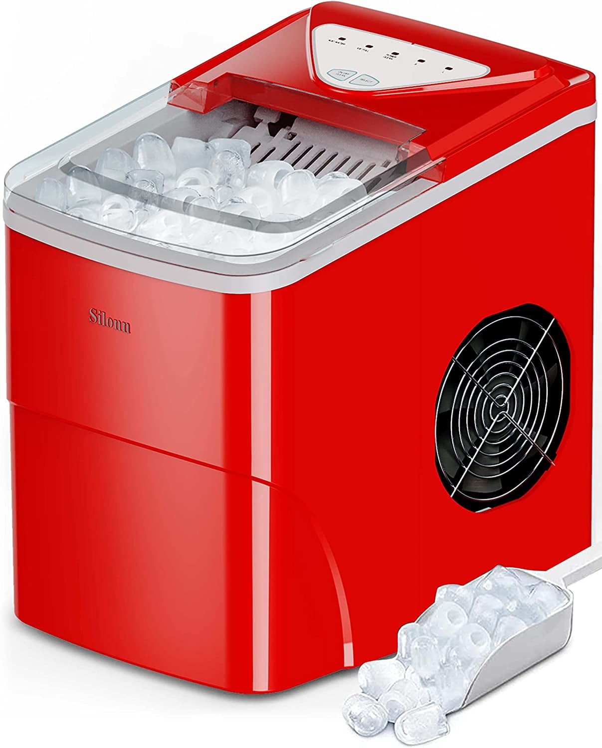 Philergo Portable Ice Maker, 9 Cubes in 6 Mins,26 lbs/Day,2 Sizes