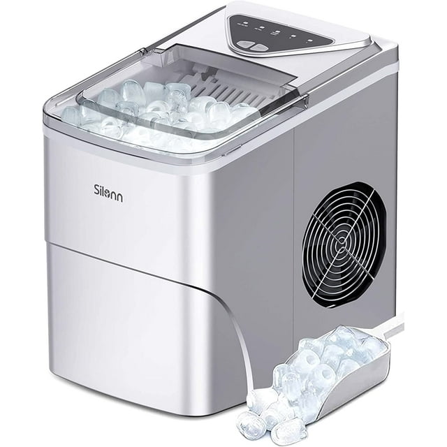 Philergo Countertop Ice Maker 26 lbs/Day, 9 Cubes/6 Mins with Self