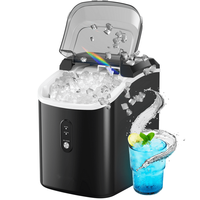  Silonn Compact Nugget Ice Maker，44lbs/Day Pellet Ice Maker  Machine with Timer & Self-Cleaning Function, Portable Countertop Ice Maker  for Home, Office, Bar, Perfect for Cocktails & Smoothies : Appliances