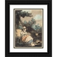 thumbnail image 1 of Philibert-Louis Debucourt 19x24 Black Ornate Framed Double Matted Museum Art Print Titled: Poor Annette (1795), 1 of 5