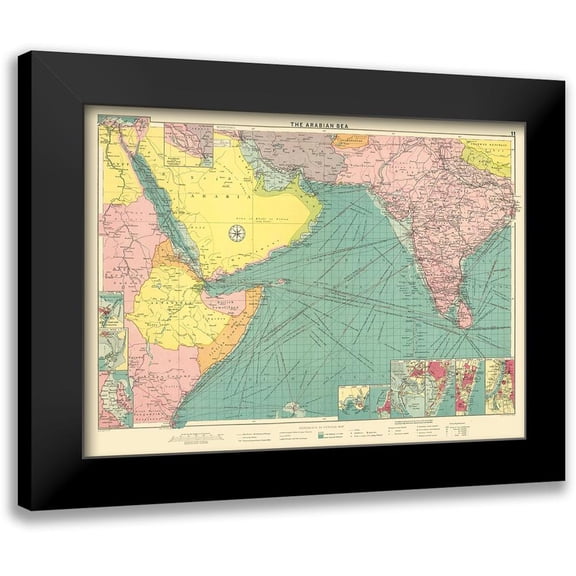 Philip 14x11 Black Modern Framed Museum Art Print Titled - Asia Arabian Sea Region - Philip 1905