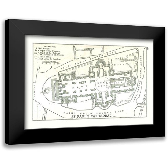 Philip 14x11 Black Modern Framed Museum Art Print Titled - St Pauls Cathedral England - Philip 1904