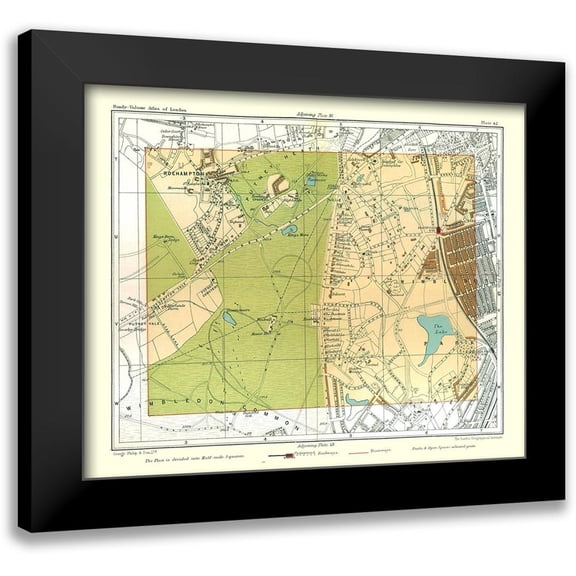 Philip 14x12 Black Modern Framed Museum Art Print Titled - Wimbledon Park London England - Philip 1904