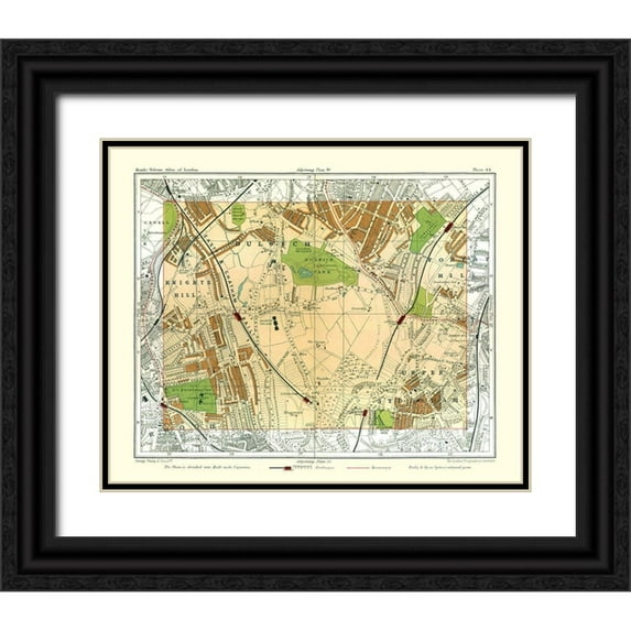 Philip 14x12 Black Ornate Wood Framed with Double Matting Museum Art Print Titled - Dulwich London England - Philip 1904