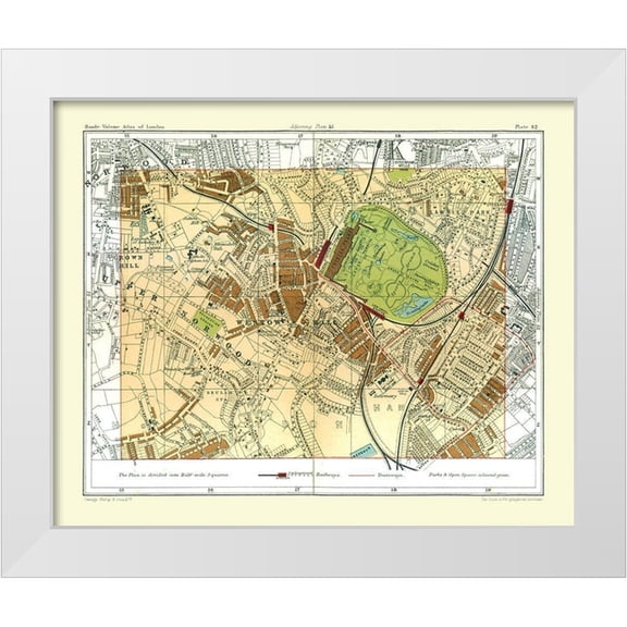 Philip 14x12 White Modern Wood Framed Museum Art Print Titled - Crystal Palace London England - Philip 1904