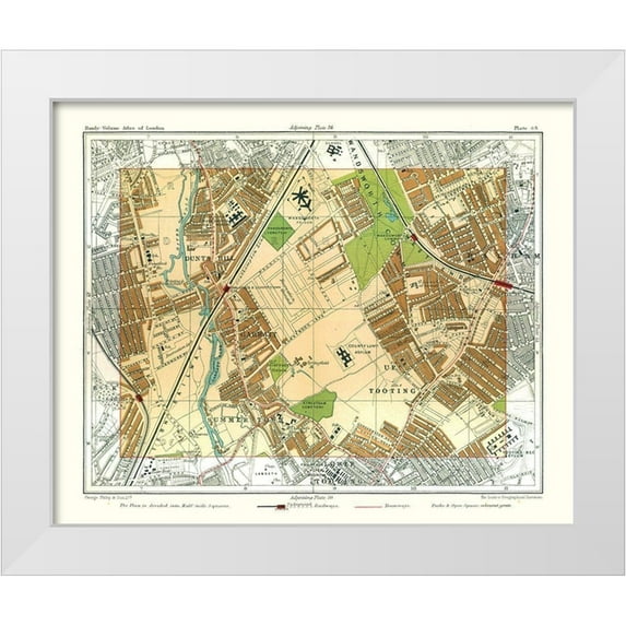 Philip 14x12 White Modern Wood Framed Museum Art Print Titled - Wandsworth Common London England - Philip 1904