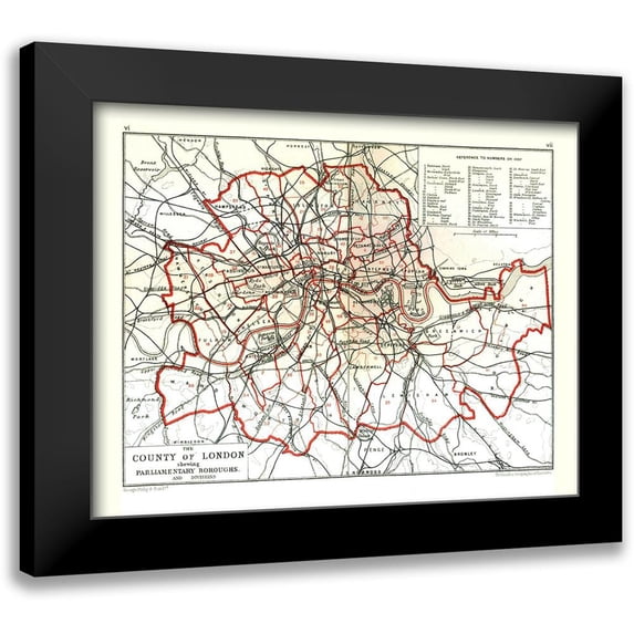 Philip 18x15 Black Modern Framed Museum Art Print Titled - County of London England - Philip 1904