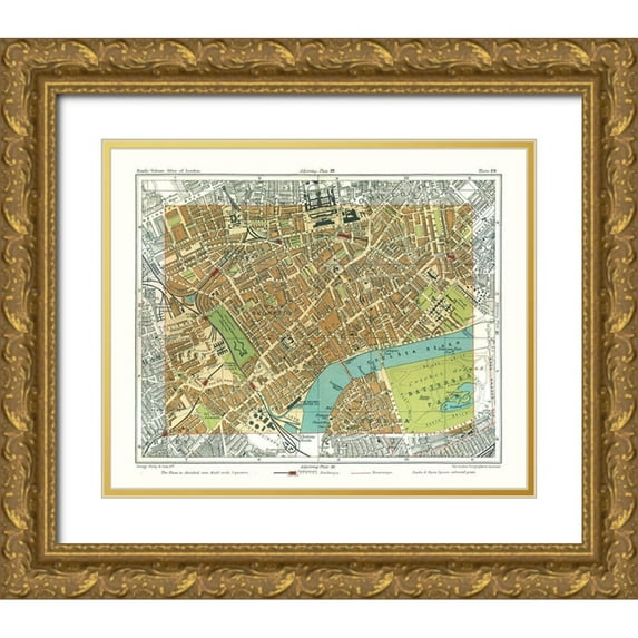 Philip 31x26 Gold Ornate Wood Framed with Double Matting Museum Art Print Titled - Chelsea London England - Philip 1904
