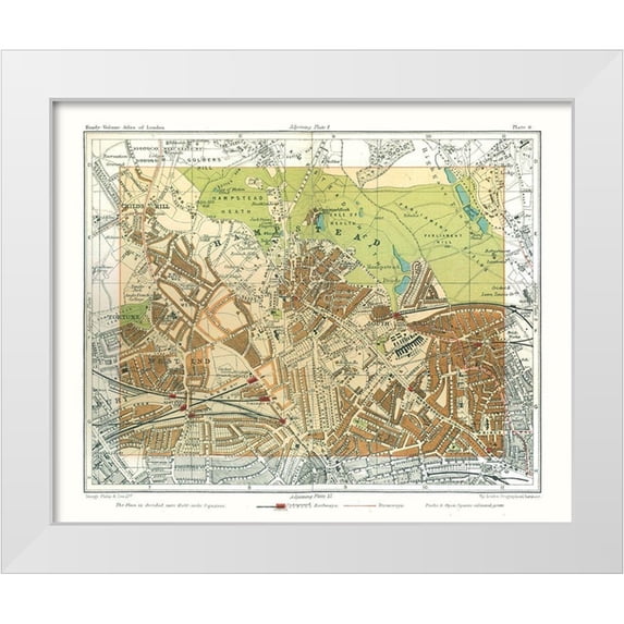 Philip 31x26 White Modern Wood Framed Museum Art Print Titled - Hampstead London England - Philip 1904