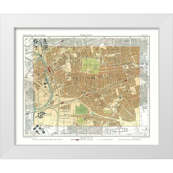 Philip 31x26 White Modern Wood Framed Museum Art Print Titled - West Ham London England - Philip 1904