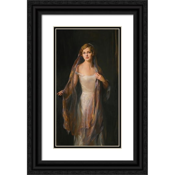 Philip Alexius de László 10x14 Black Ornate Wood Framed Double Matted Museum Art Print Titled: Portrait of Edith Hope Iselin (1930)