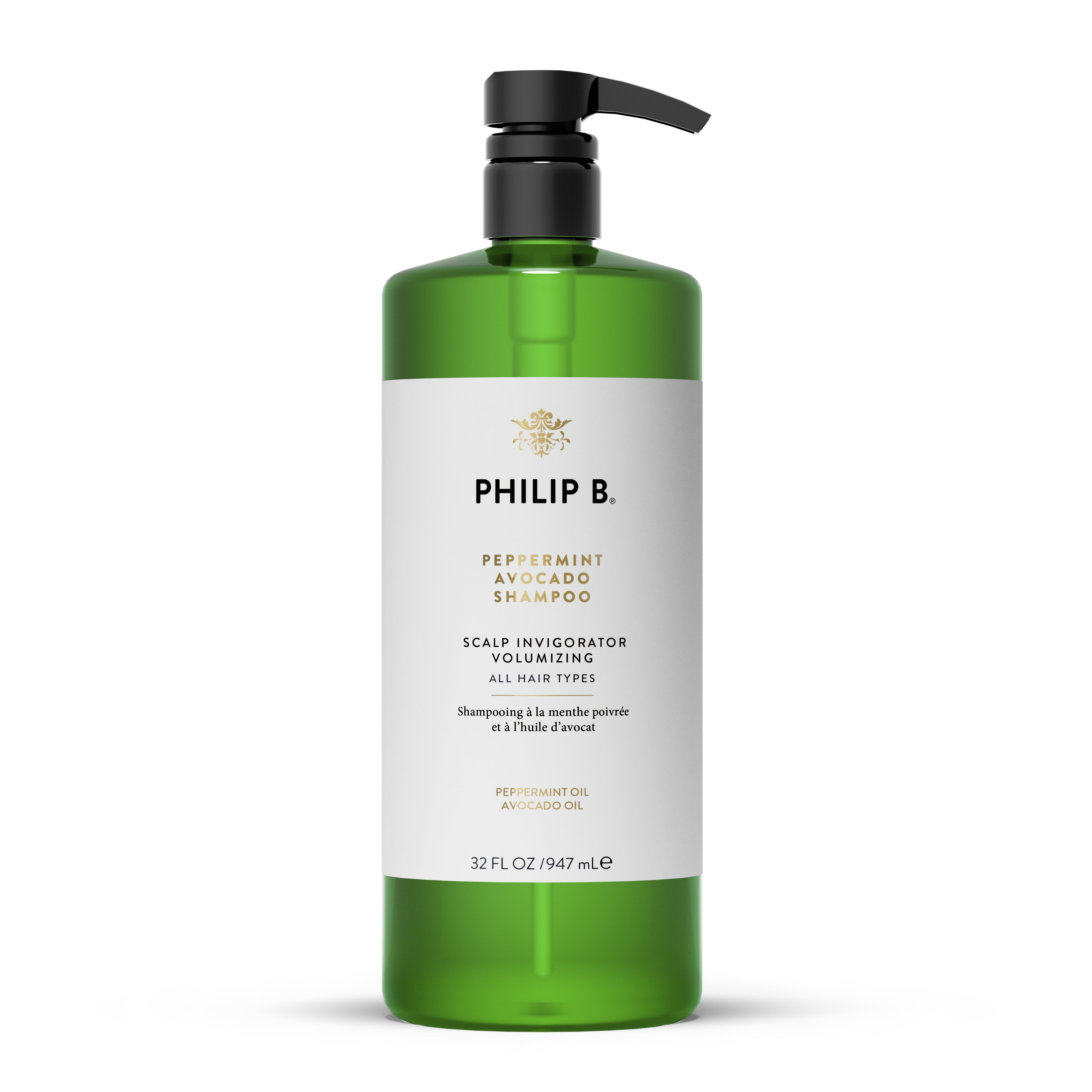 Philip B Peppermint Avocado Volumizing Shampoo, Peppermint, 32 fl oz