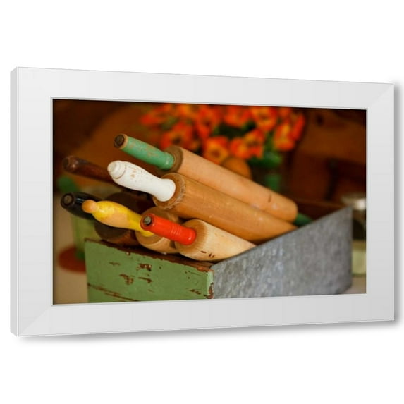 Philip Clayton-Thompson 4x24 White Modern Wood Framed Wall Art Titled - Rolling Pins II