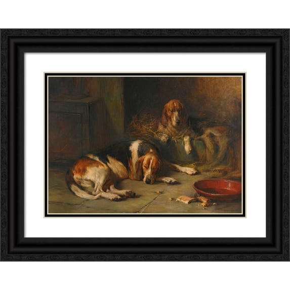 Philip Eustace Stretton 18x14 Black Ornate Wood Framed Double Matted Museum Art Print Titled - Rest After Toil (1898)