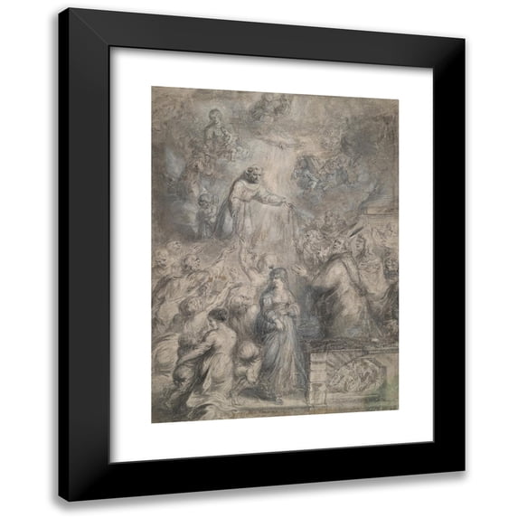 Philip Fruytiers 18x24 Black Modern Framed Museum Art Print Titled - The Distribution of Franciscan Cords (1647-49)