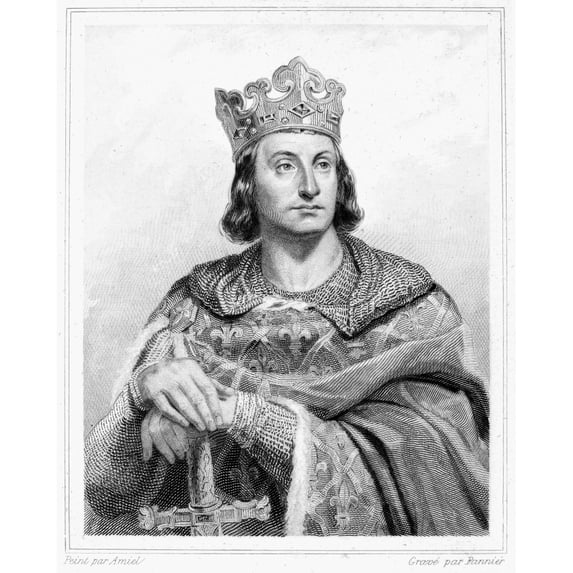 Philip Ii Of France N(1165-1223). Known As Philip Augustus. King Of France 1180-1223. Steel Engraving French 19Th