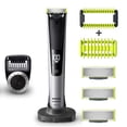 thumbnail image 1 of Philip OneBlade, Hybrid Electric Trimmer w Shaver w Charging Stand & Precision Comb, QP6520 + OneBlade Body Kit, 3 pieces, QP610 + 2 QP220 OneBlade Replacement Blades, 1 of 7