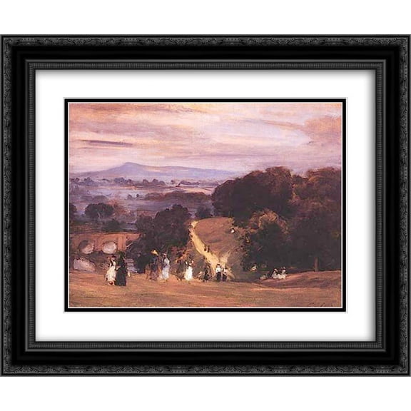 Philip Wilson Steer 2x Matted 24x20 Black Ornate Framed Art Print 'Ludlow Walks'