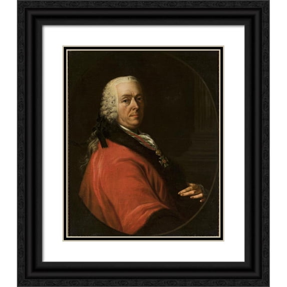 Philipp Haller 15x18 Black Ornate Wood Framed Double Matted Museum Art Print Titled - Portrait of Count Gaspar Paris Anton (1756)