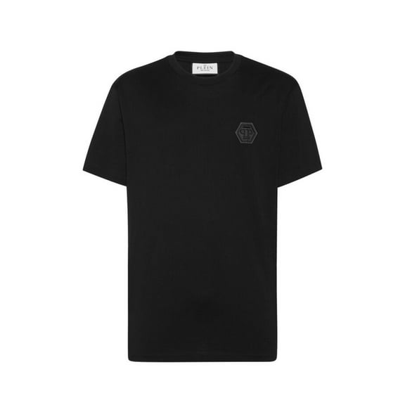 Philipp Plein Black Crew Neck T-Shirt With Subtle Logo (Men's)