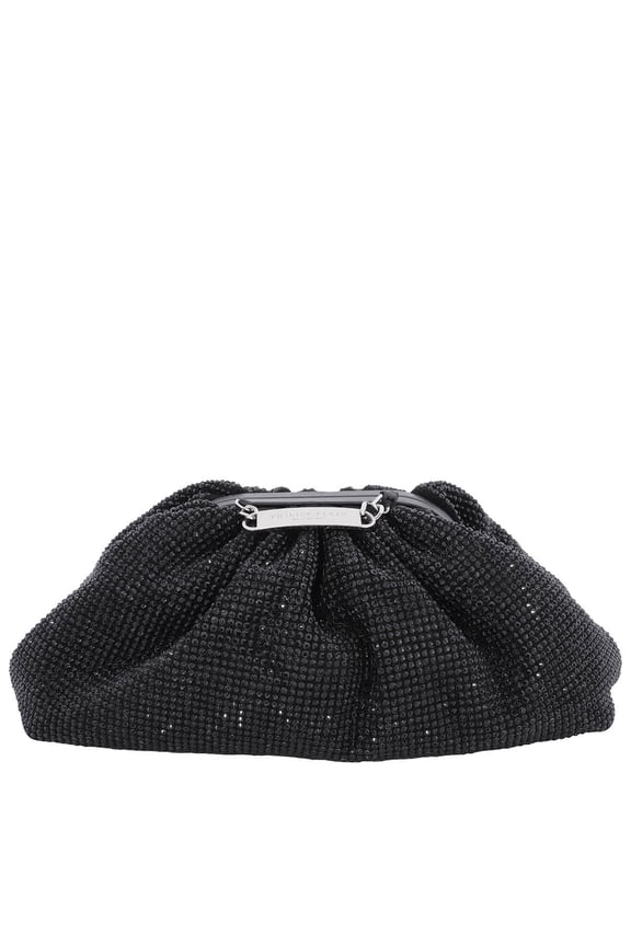 Crystal Embroidered Mini Pillow Clutch Bag