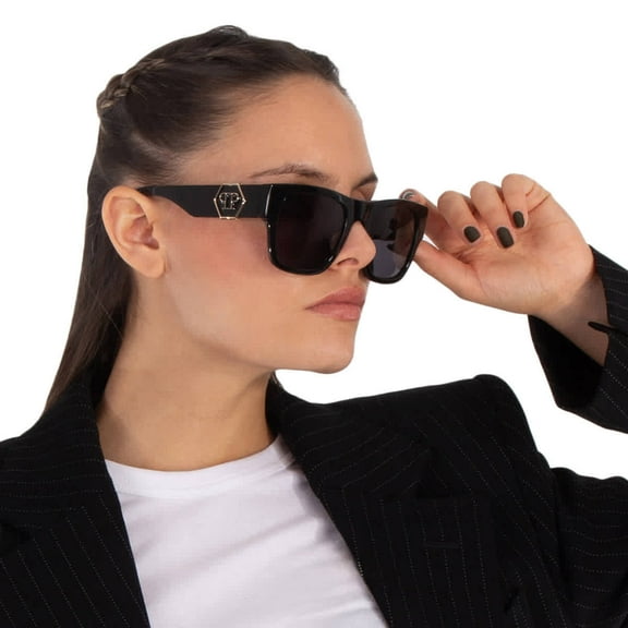 Philipp Plein Grey Square Unisex Sunglasses SPP042M 700F 54