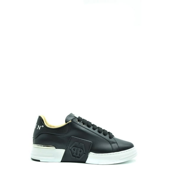 Philipp Plein Leather Sneakers With Distinctive Logo Detail Black (Men's)