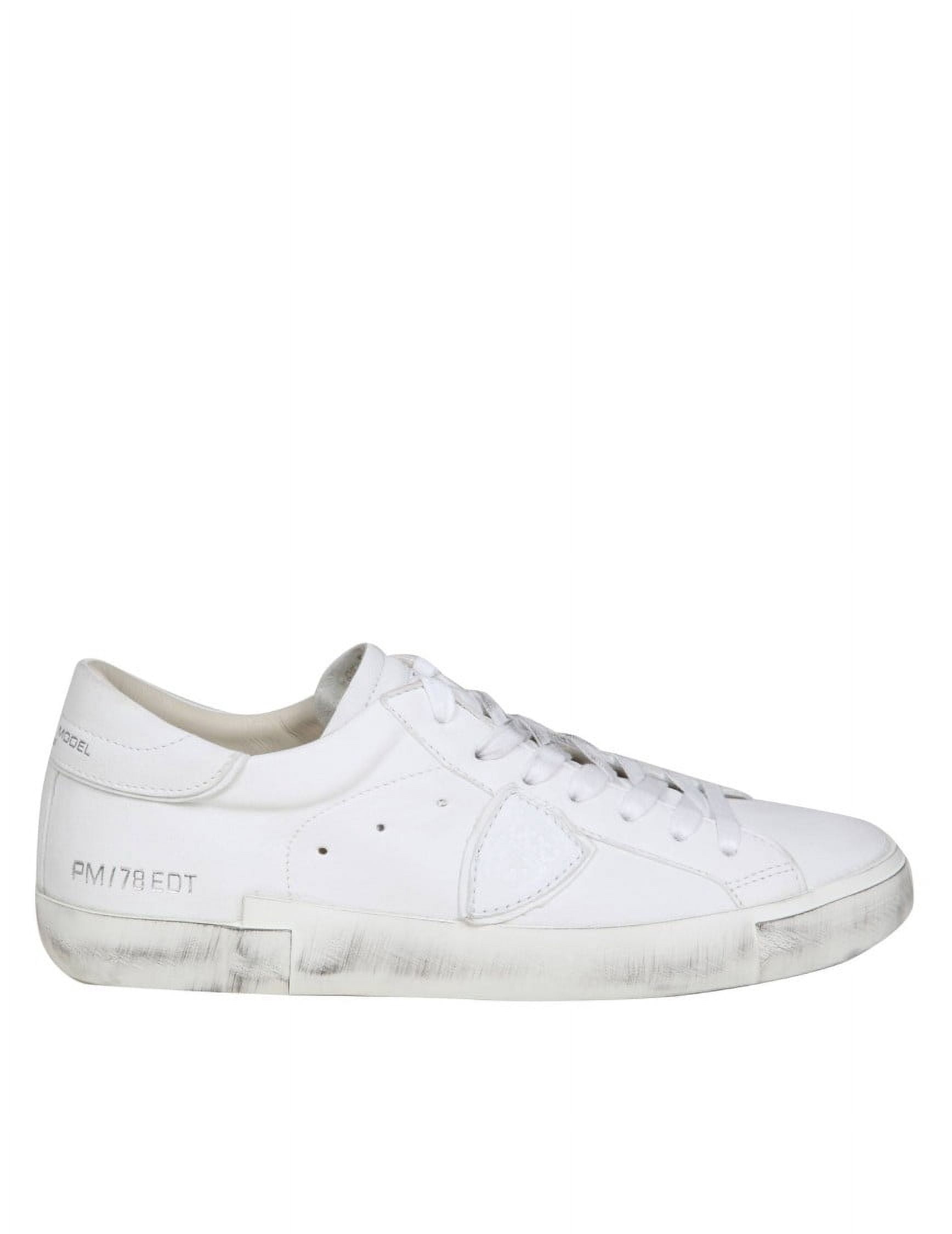 Philippe Model PRSX Men's Sneakers – Blanc Grey Casual Shoes With Rubber Sole 2 thumbnail image