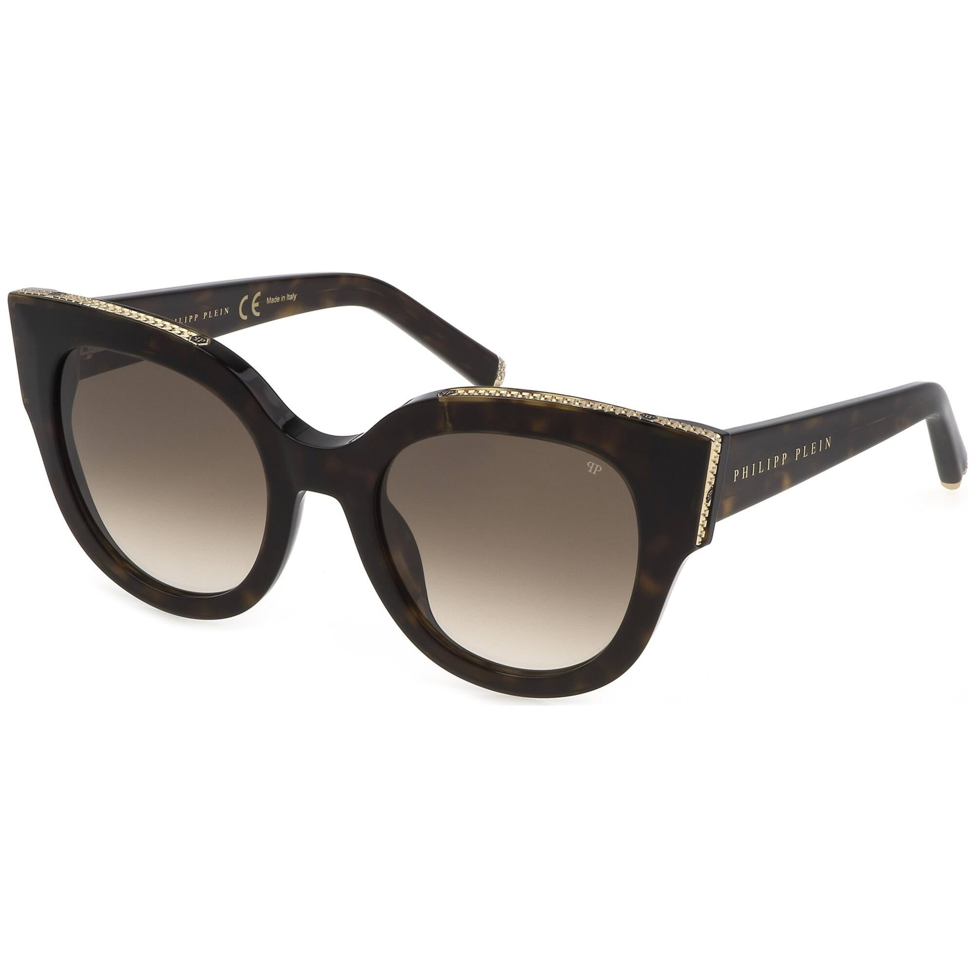 サングラス PHILIPP PLEIN Woman Sunglasses Brown SPP028M 722X Philipp Plein SPP026S 0722 Women's Shiny Havana Frame