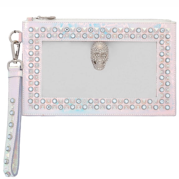 Philipp Plein Studded Transparent Clutch With Strap