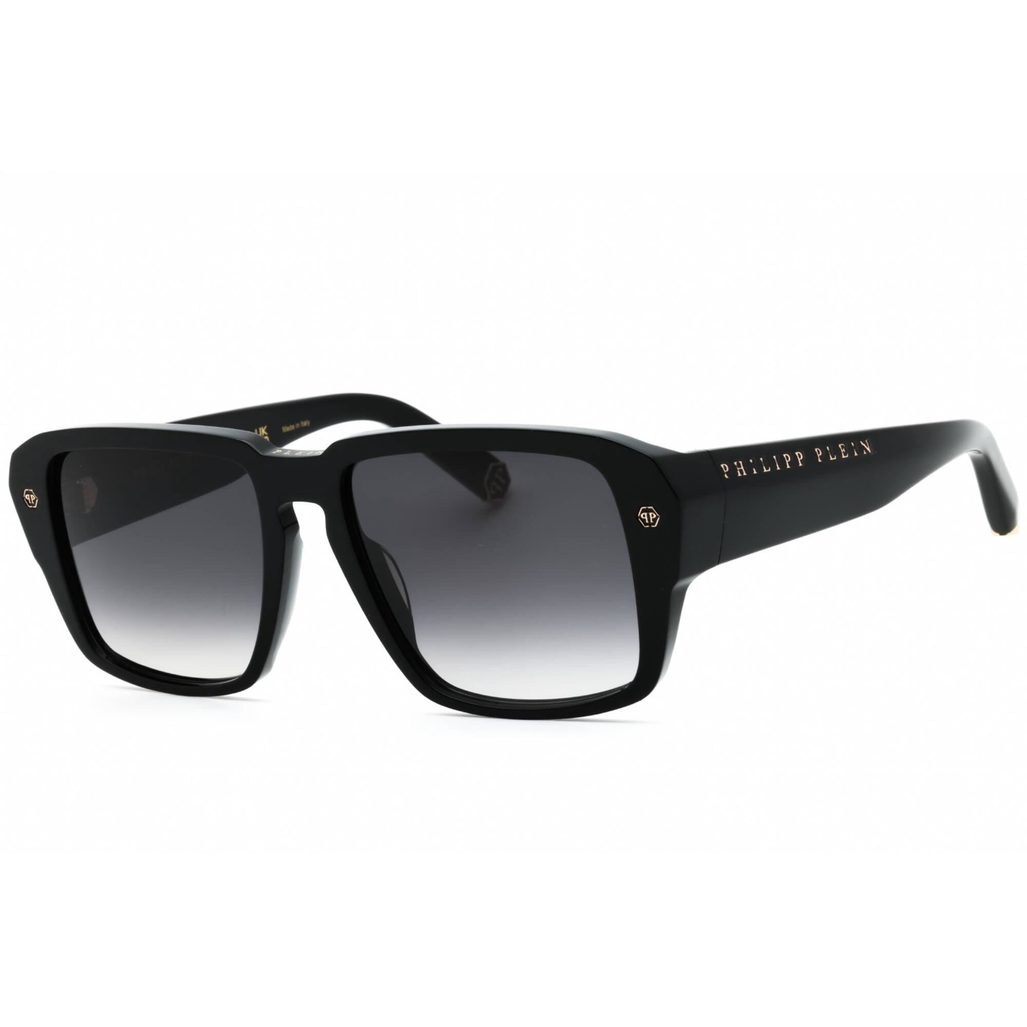 Philipp Plein Black Shield Sunglasses with Gradient Smoke Lenses PHILIPP PLEIN SUNGLASSES main image 4