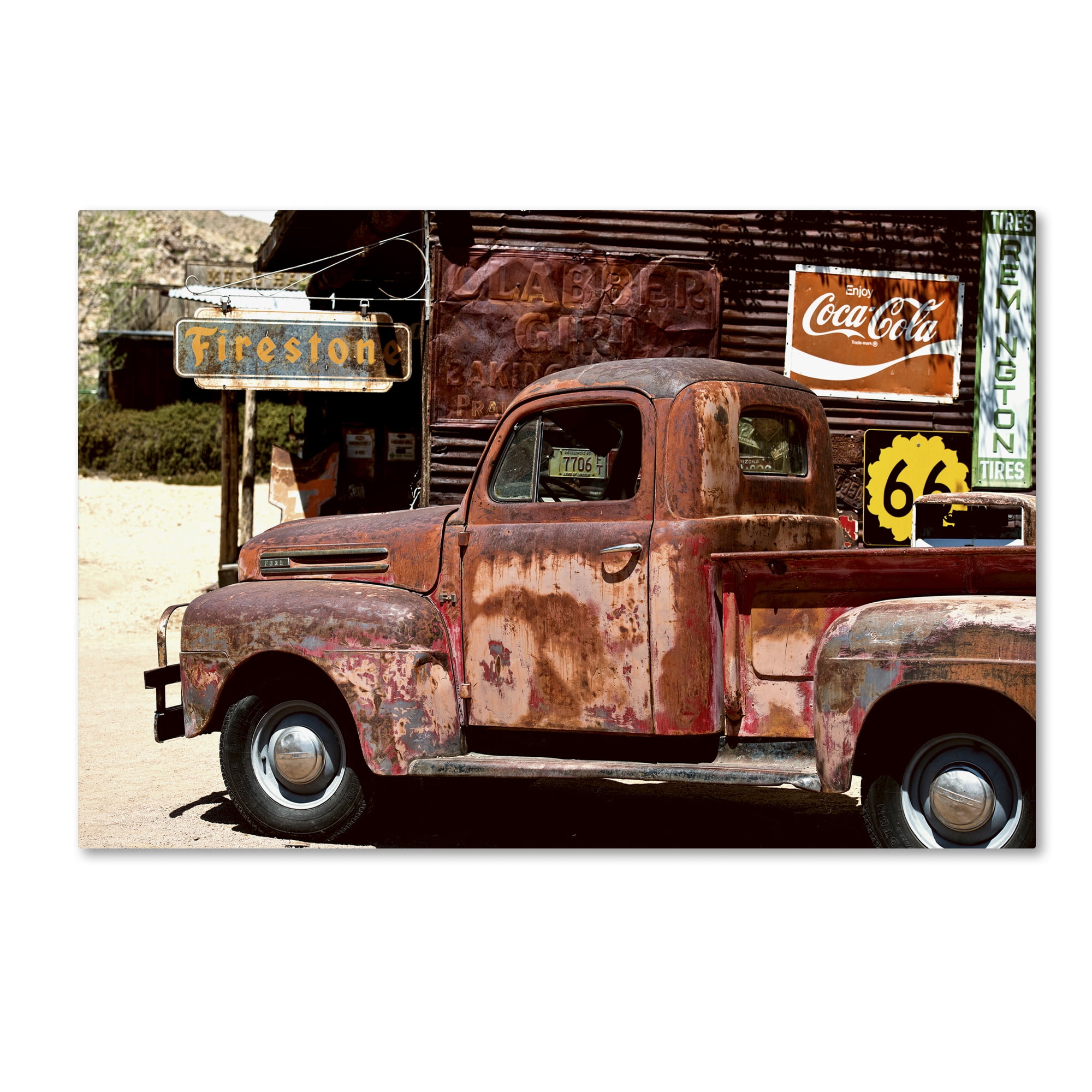 Philippe Hugonnard Vintage Rusted Truck Canvas Art in Floater Frame