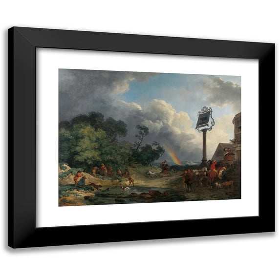 Philippe-Jacques de Loutherbourg 18x15 Black Modern Framed Museum Art Print Titled - The Rainbow (1784)