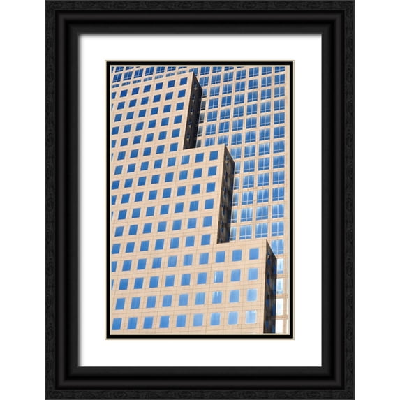 Philippe-M 17x24 Black Ornate Wood Framed with Double Matting Museum Art Print Titled - The Stair Steps