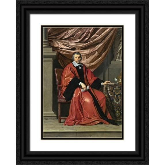 Philippe de Champaigne 18x24 Black Ornate Framed Double Matted Museum Art Print Titled: Omer Talon (1649)