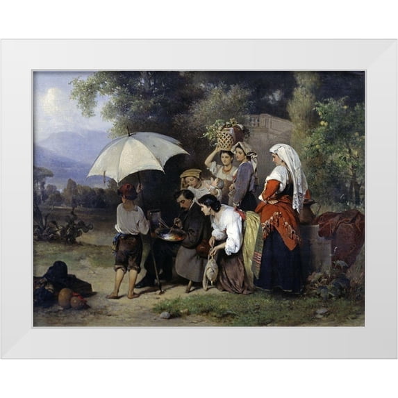 Philippeau, Karel Frans 32x26 White Modern Wood Framed Museum Art Print Titled - Critics