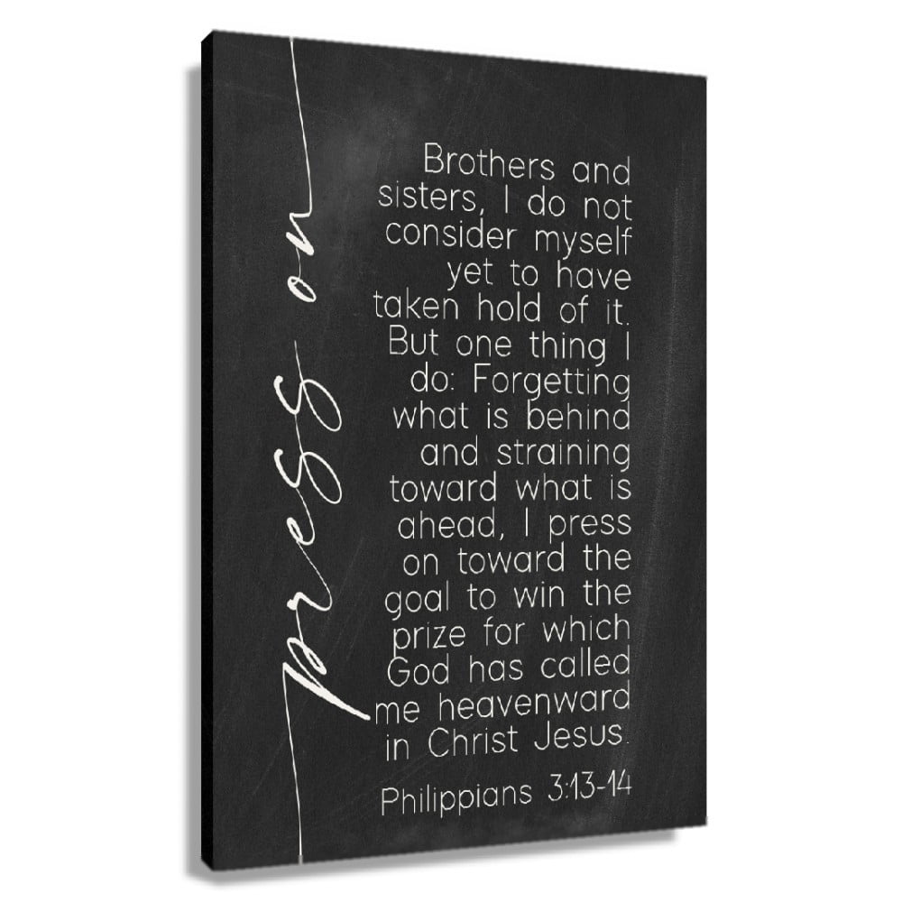 Philippian 3 13-14 Wall Art Bible Verse Poster for Bedroom Wall Canvas