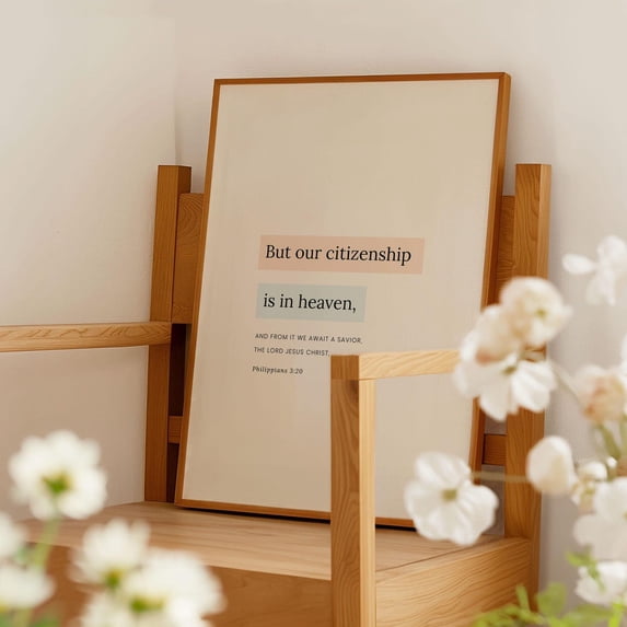 Philippians 3 20 Scripture Poster, Stretched Canvas 12x16in