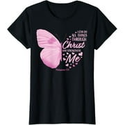 Philippians 413 Christian Bible Verse Gifts Women Butterfly T-Shirt