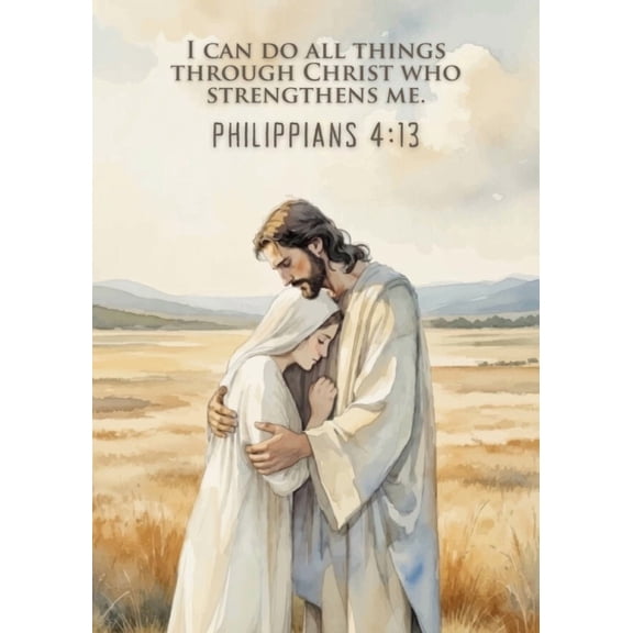 Philippians 4:13 Modern Minimalist Scripture Art, Christian Wall Decor, Inspirational Bible Verse Print, Religious Gift
